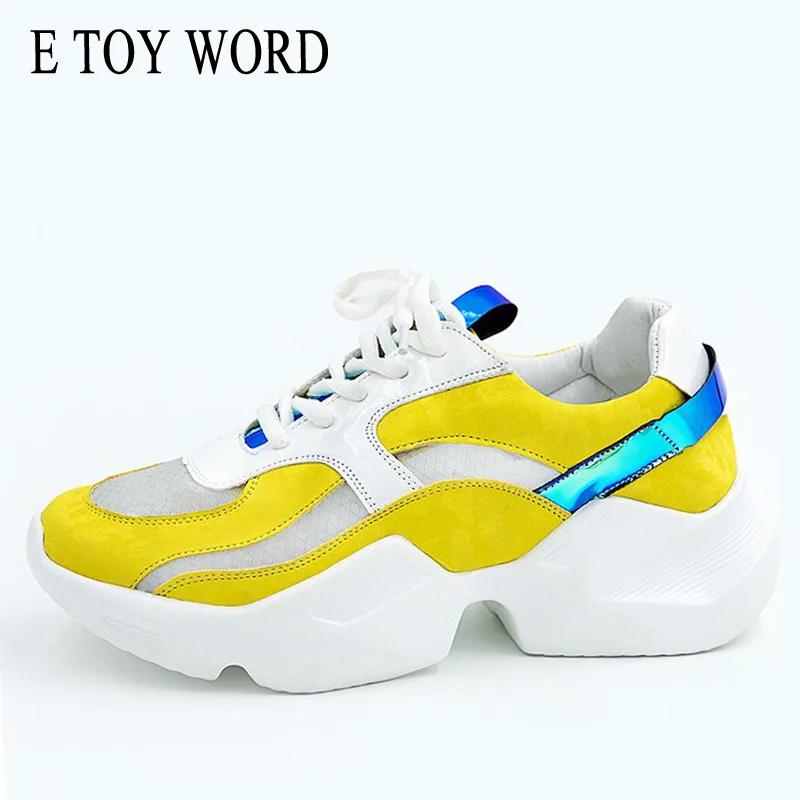 

E TOY WORD Women Shoes Summer Breathable Mesh Wild 2019 New Platform Sneakers Increased Casual Shoes Walking shoes women