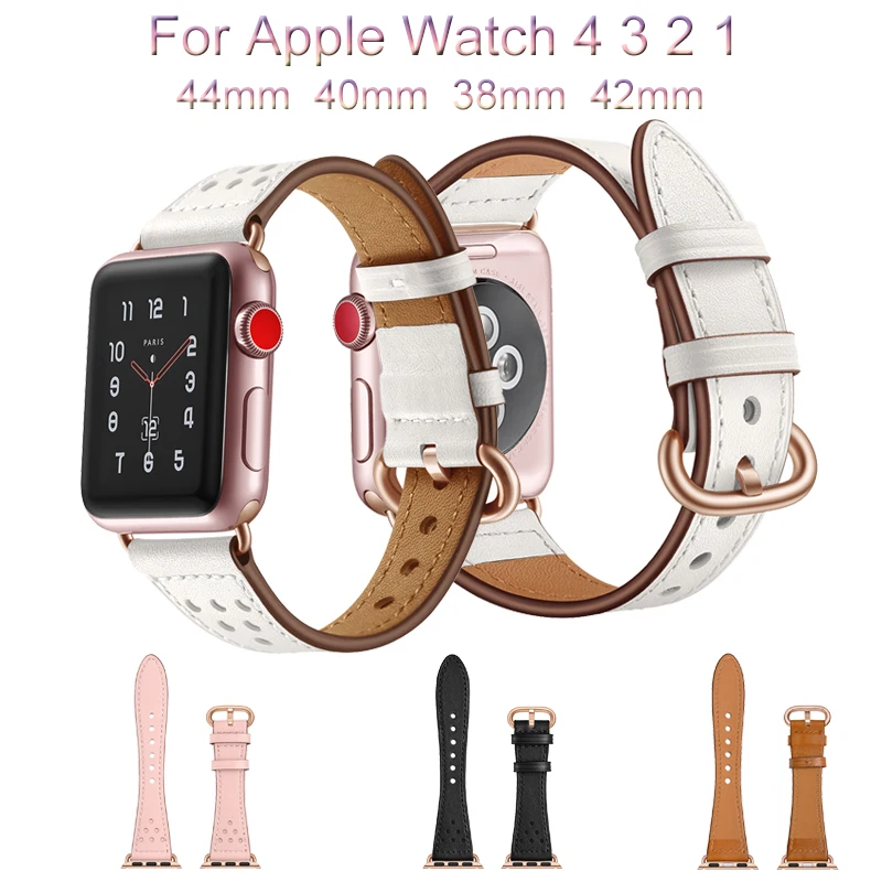 

Leather Watch Band For Apple Watch 4 3 2 1 Loop Bracelet Strap For iwatch 44mm 40mm 38mm 42mm Wrist Replace Watchband Accessorie