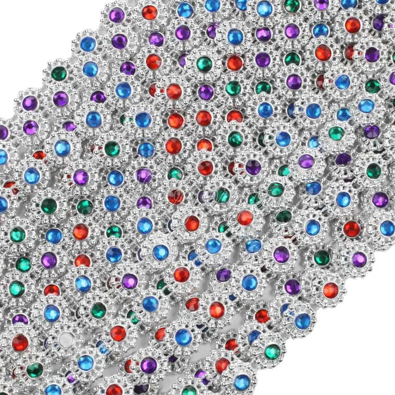 1 ярд Однорядная цветная Алмазная сетка 1 Ряд Хрустальные Стразы для шитья лента для украшения свадебной вечеринки DIY подарочная упаковка