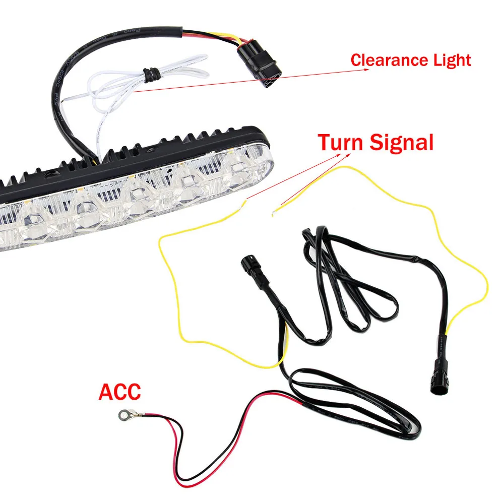 2PCS LED Daytime Running Light Waterproof 12v 6 SMD Universal Turn Signal DRL Kit White Yellow Blue Day Light Auto Driving Light