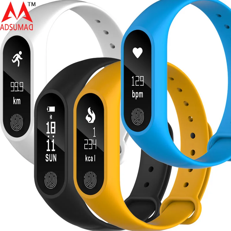 M2 Plus Smart band Bracelet Oled touch screen Heart Rate Monitor Pedometer IP67 Waterproof