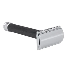 Men's Manual Shaving Razor Double Edge Safety Blade Shaver Stainless Steel Long Handle Beard Shaving Traditional Razor Cleaner