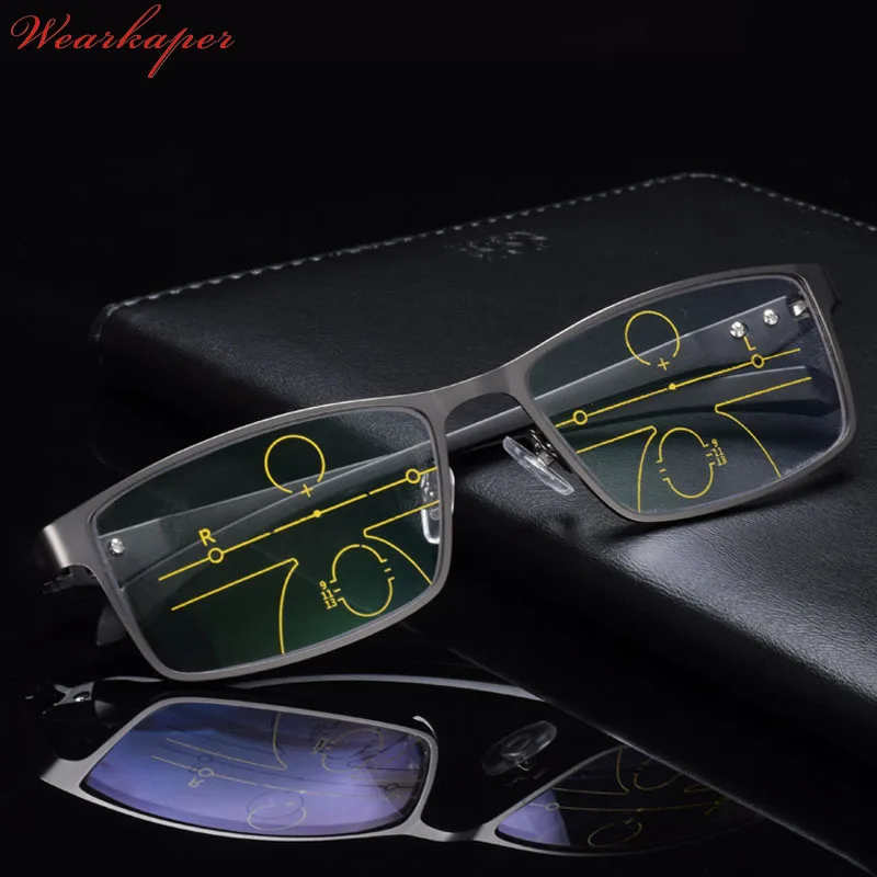 

Progressive Multifocal glasses Transition Sunglasses Photochromic Reading Glasses Men Points for Reader Near Far sight diopter
