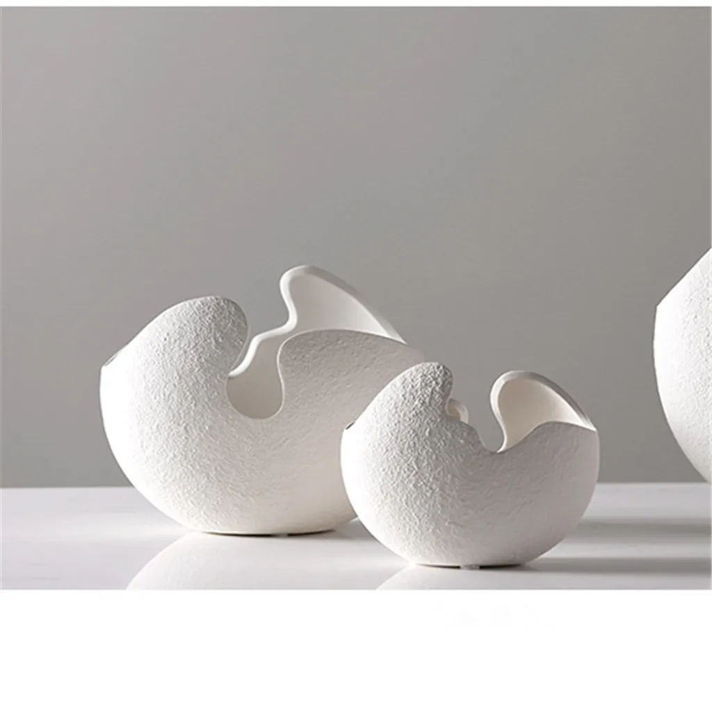 Ceramic Crack Egg Flower Vase Pot Ornament Collection Modern Home Decor