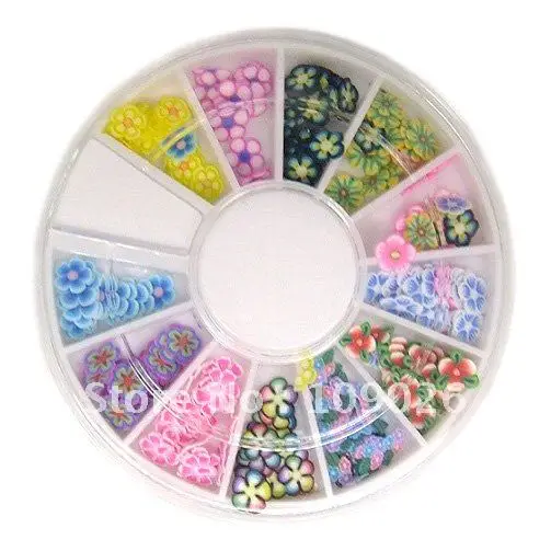 3D Полимерная глина Цвет десерт Slice колеса Дизайн ногтей украшения