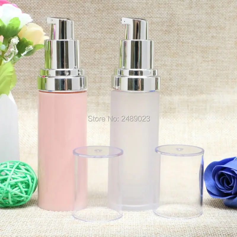 30ml Frosted/Pink Vacuum Airless Bottle empty cosmetic containers