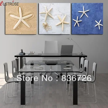 

CLSTROSE Top Fashion Limited No Frame 3 Pcs Canvas Wall Art Cheap Starfish Painting Unique Hanging On The Painting Home Decor