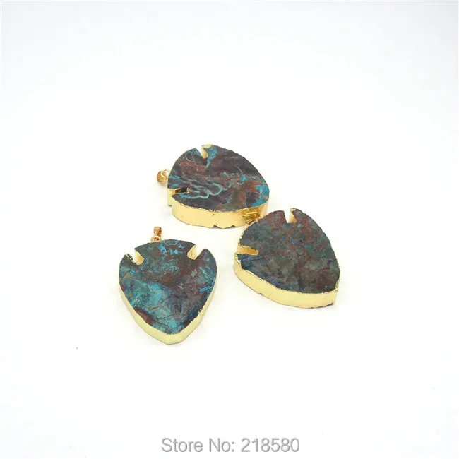 P15061816 Ocean осадка камня камень стрелка кулон золотой Цвет гальваническим Arrowhead Шарм