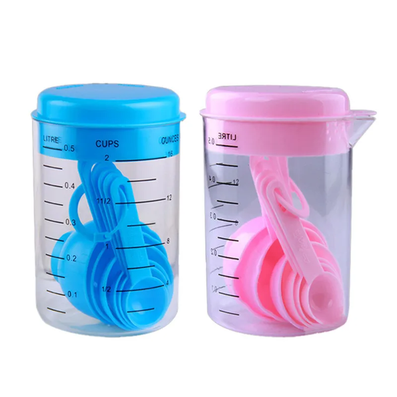 

7 Pcs/Set Practical Measuring Spoons Creative Baking Plastic Measuring Cup Multifunctional Kitchen Coffee Cooking Spoons Sets