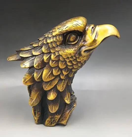 

Chinese archaize Pure brass Home Decor The eagle head sculpture