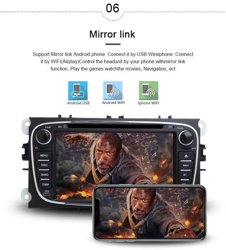 Sale JDASTON Android 8.1 Car Multimedia Player For FORD Focus 2 S-MAX Mondeo C-MAX Galaxy Fiesta 2 Din Car Radio GPS Navigation DVD 7