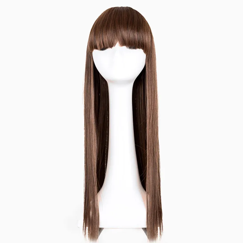 

Flat Bangs Wig Fei-Show Synthetic Long Straight Light Brown Hair Heat Resistant Fiber Female Costume Cos-play Women Hairpieces