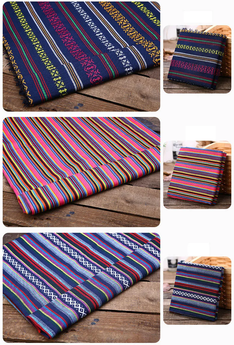 sofá capa de tecido étnico diy saco cortina de algodão poli têxtil para materiais de retalhos tecido de pano