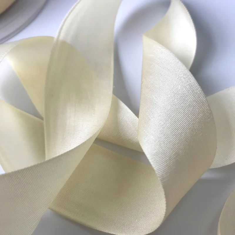 25mm,100% 진짜 순수 실크 짠 양면 태 피터 실크 리본 자 수 및 공예 프로젝트, 선물 포장