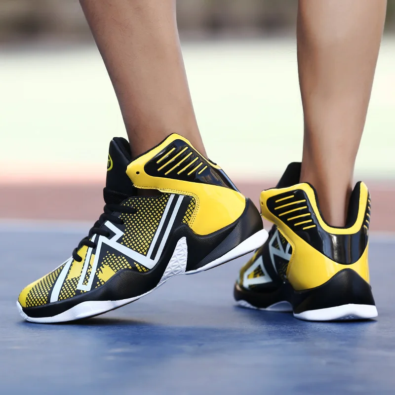 Transpirable zapatos de baloncesto de los hombres al aire libre de alta arriba zapatillas de deporte cesta homme amortiguación zapatos de deporte Hombre zapatos de baloncesto
