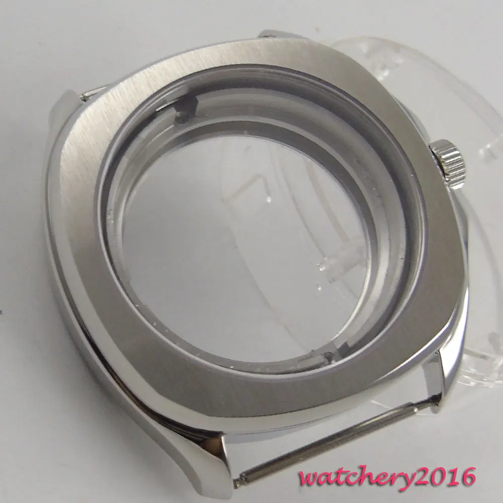 40mm parnis stainless steel Sapphire Crystal Watch Case fit 2824 2836 Movement