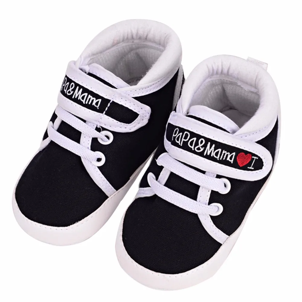 Детская обувь; парусиновые кроссовки с мягкой подошвой; спортивная обувь для новорожденных мальчиков и девочек; обувь с узором в полоску; мягкая нескользящая обувь для малышей - Цвет: Черный