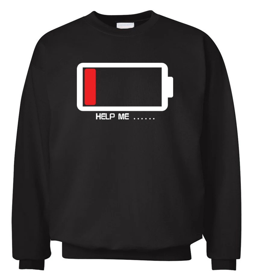 

funny men sweatshirt unique Battery design 2016 autumn winter style man hoodies casual fleece slim fit hooded hip hop streetwear