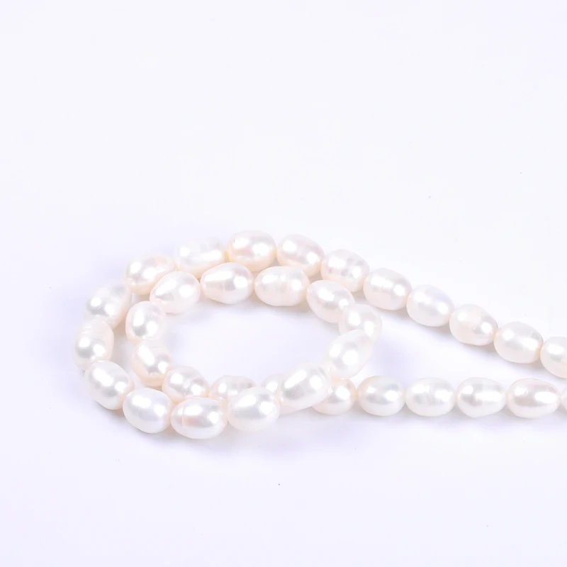 1pack/lot 8-9mm AA quality white rice oval shape Natural freshwater Pearl Loose Beads DIY for Jewelry bracelet necklace