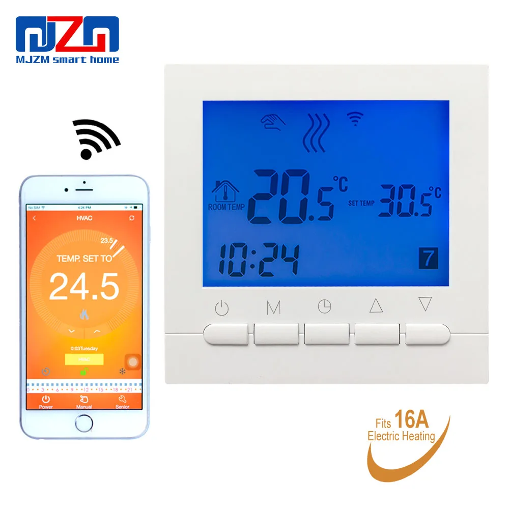 MJZM 16A02 5BL WiFi терморегулятор программируемый комнатный цифровой wifi термостат для