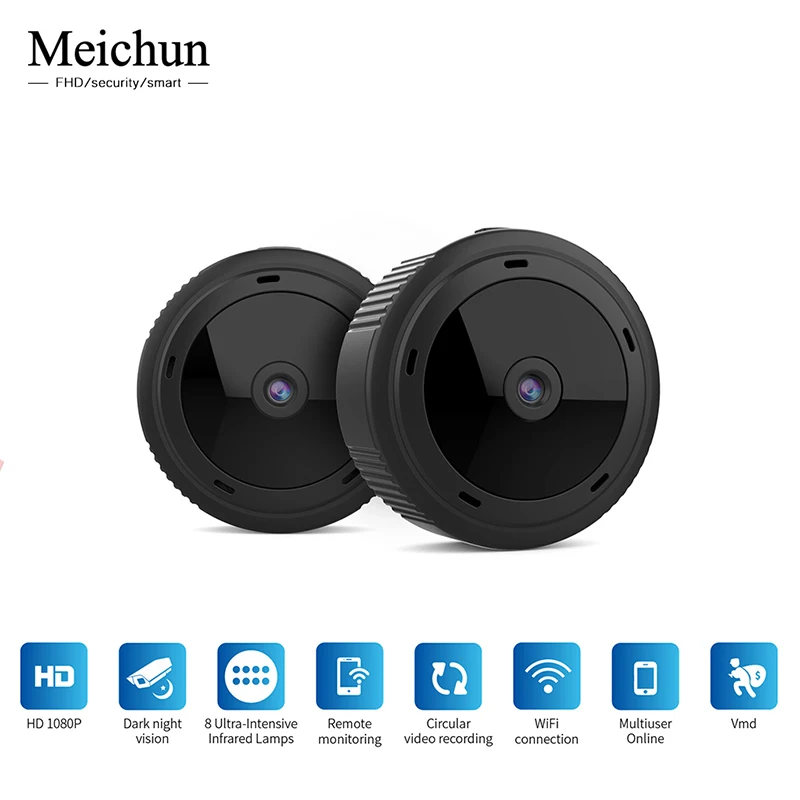 Мини WiFi камера 1080P HD ИК Ночное Видение Домашняя безопасность IP CCTV Обнаружение