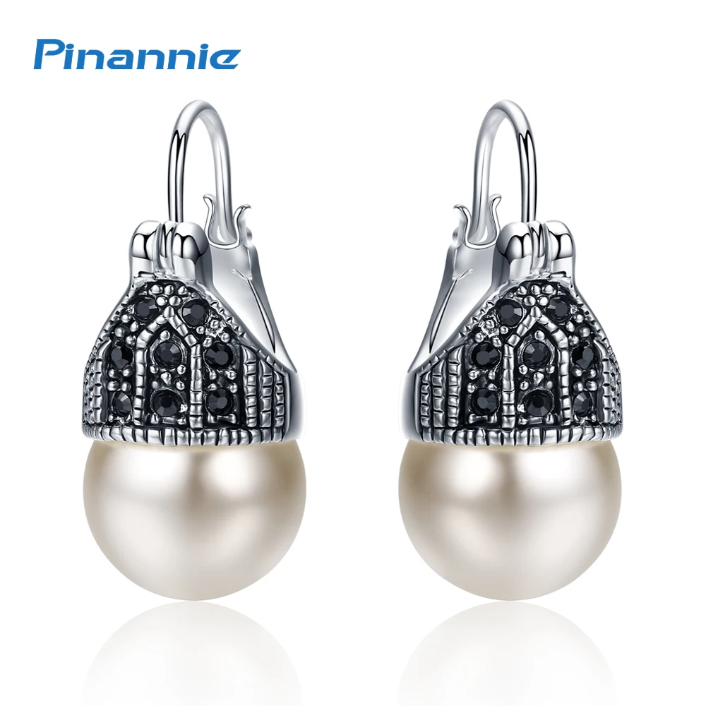 Модный бренд Italina Rigant Винтажные жемчужные серьги цвета подлинного серебра.