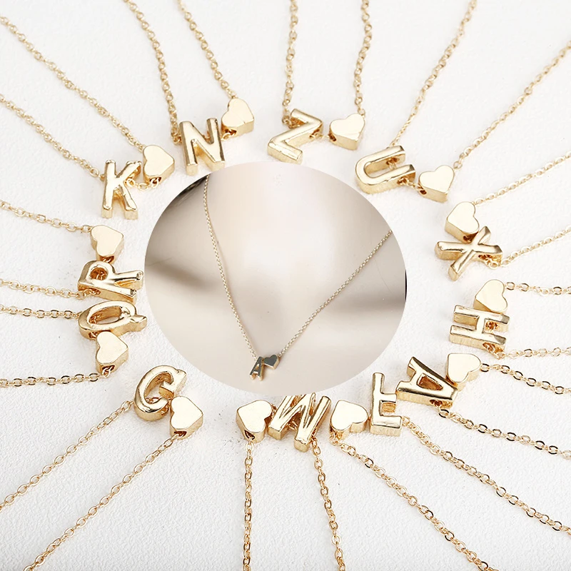 Модное золотое ожерелье с подвеской из нержавеющей стали 26 букв алфавита для женщин, женские персонализированные ювелирные аксессуары