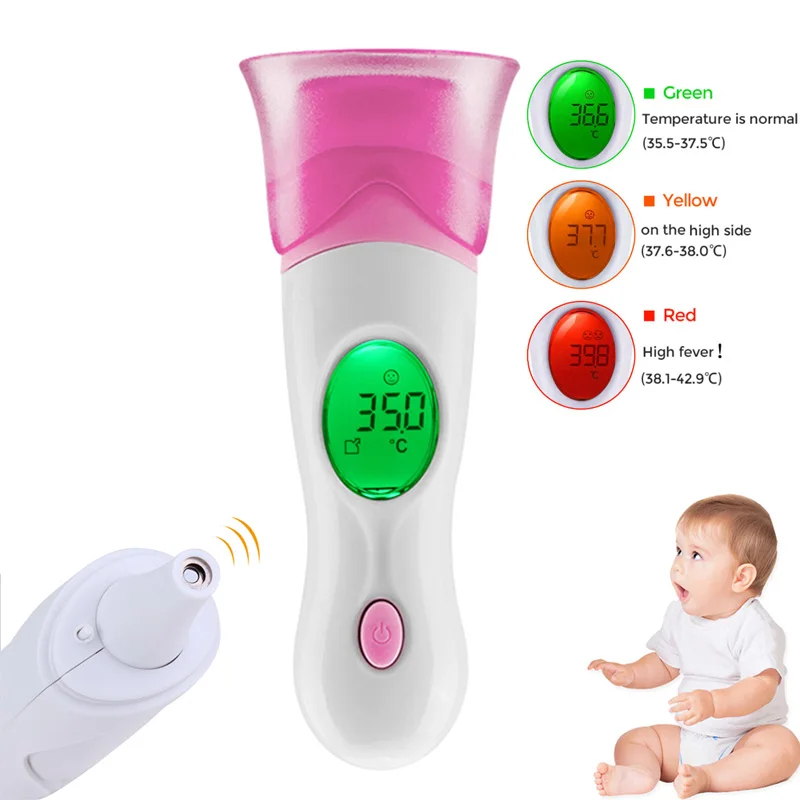 

Digital Infrared Baby Non-Contact Thermometer Gun Forehead Ear Temperature Measurement Tool for Newborn Baby Adults Multi-use