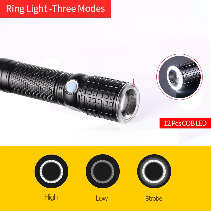 LED Aluminum Zoomable Flashlight YGAE CREE T6+12*COB Linterna Torch USB 18650 Military Tactics Powerful Led Flashlight Lampe LED Aluminum Zoomable Flashlight YGAE CREE T6+12*COB Linterna Torch USB 18650 Military Tactics Powerful Led Flashlight Lampe