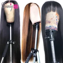 13x6 части 27 Мёд блондин человеческие волосы парики бразильские прямые волосы Синтетические волосы на кружеве парики из натуральных волос для Для женщин Волосы remy парик с детскими волосами