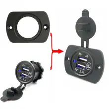 Модифицированный сенсорный переключатель автомобильные зарядные устройства автомобильный прикуриватель адаптеры питания 5 В/2.1A двойной USB быстрое зарядное устройство с одной панелью отверстия