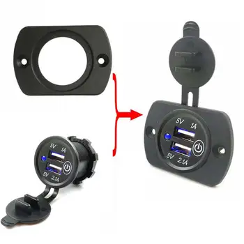 

Modified Touch Switch Car Chargers Socket Cigarette Lighter Power Adapters 5V/2.1A Dual USB Quick Charger With Single Hole Panel