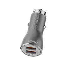 

LDNIO Powerful Car Charger 2 Ports USB Car Fast Chargers Quick Charge 3.0 For Mobile Phone with Cables Universal For Iphone