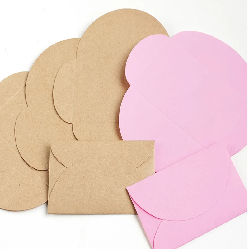 Retro Colored Kraft Paper Envelopes 100pcs/lot 9*6cm Mini Series Card Envelope Wedding Party Invitation Gift Card