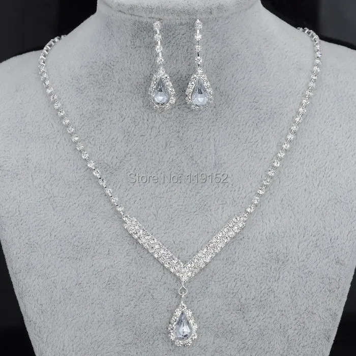 Комплект из колье и серёг для невесты 12 18 дюймов|earrings platinum|necklace earring setnecklace peacock |