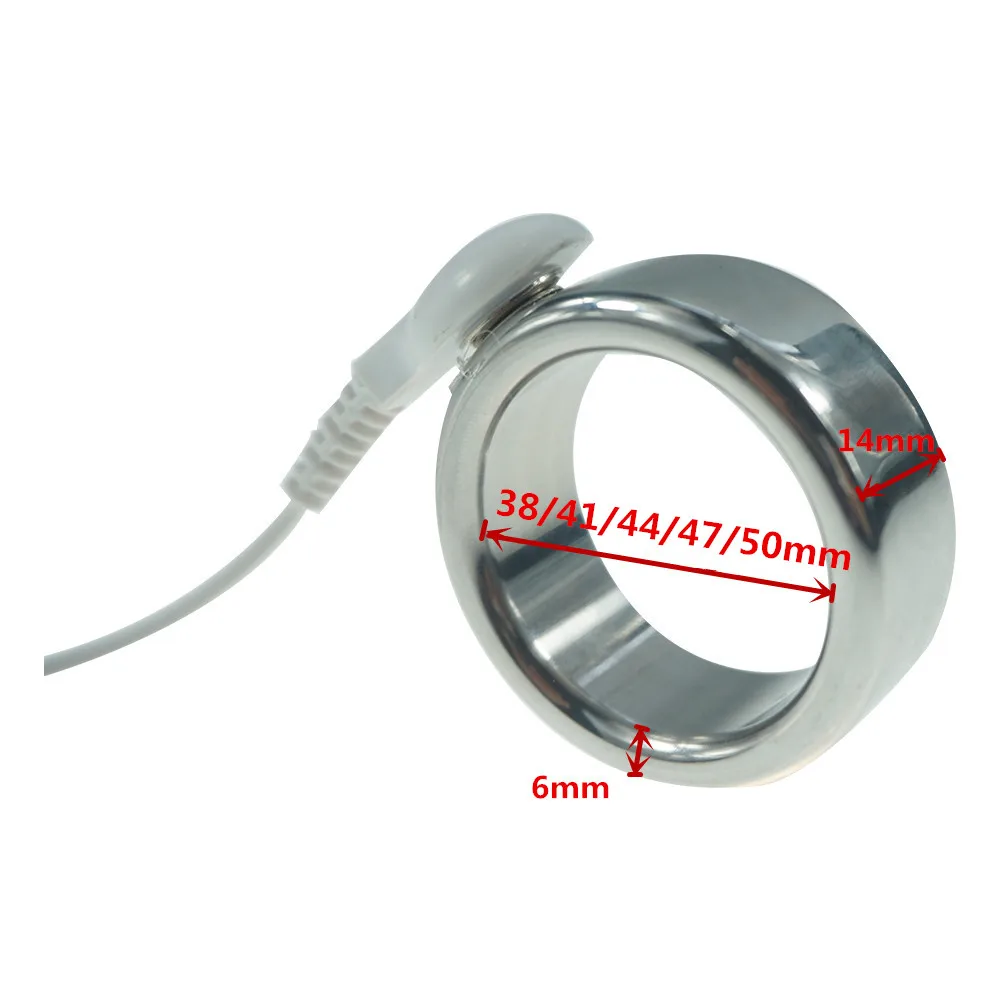 DIY 5sizes Electric Shock Stainless Steel Penis Cock Ring Vibrator Metal Electro Stimulation Accessory electro sex toys electric sex toys