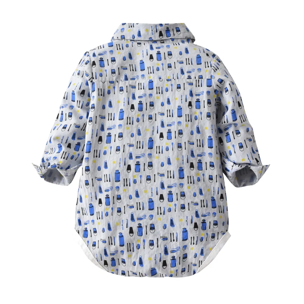 Outfits Spring Autumn Toddler Boy Shirt Baby Chothing Long Sleeved Turn Down Collar Fashion Formal Party Infant Boy Shirt  1