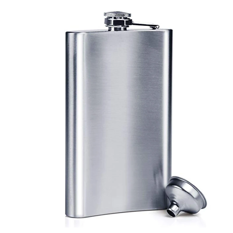 10oz Stainless Steel Pocket Hip Flask Alcohol Whiskey Liquor Screw Cap