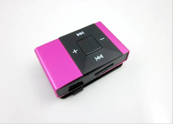 Новые мини-наушники Mp3 музыкальный плеер Mp3 плеер Поддержка Micro TFCard слот USB MP3 S порт плеер USB порт с наушниками для телефона - Цвет: Розовый