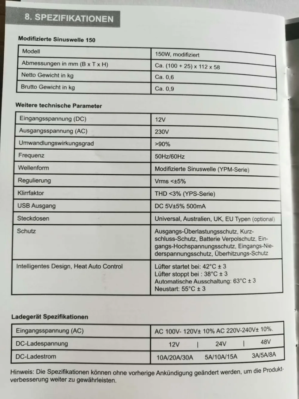 Инвертор автомобиля 150 W 12 V 24 V 48 V