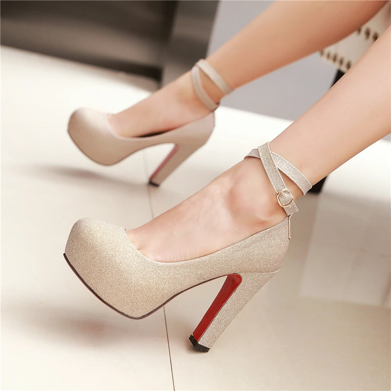 SARAIRIS Brand 2019 Elegant wedding Big Size 43 High Heels Party women Shoes Woman Sexy Platform ankle-strap Pumps Stiletto