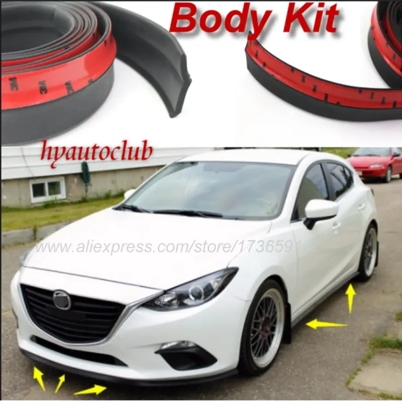 Рефлектор для губ/для Mazda 3 Mazda3 M3 Axela BK BL BM/юбка тюнинга|bumper lip deflector lips|bumper lipfront spoiler |