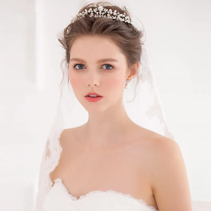 SLBRIDAL винтажная красивая Хрустальная Стразы с жемчужинами и цветами свадебная