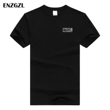 ENZGZL новая футболка мужская Повседневная топы хлопок Удобная белая Марвел черная уличная Футболка Высокое качество подходит сплошной цвет