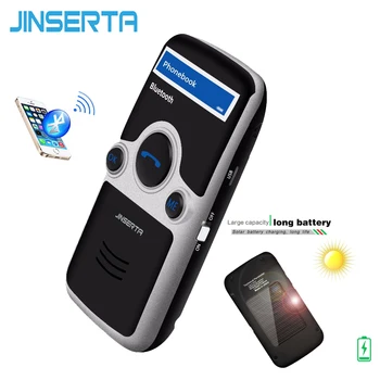 

JINSERTA 2019 Solar Bluetooth handsfree car kit FM Stereo Transmitter Multi Language LED Display Bluetooth Speaker Speakerphone