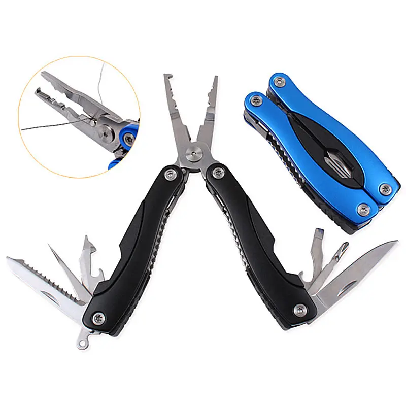 

Fishing Pliers Multitool Braid Line Lure Cutter Hook Remover Tackle Tool Multifunctional Camping Secure Pliers Folding Knife
