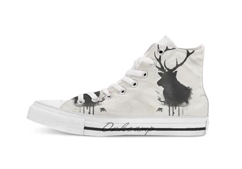 

Elk Novelty Design breathable casual High Top lace-up Canvas shoes sneakers