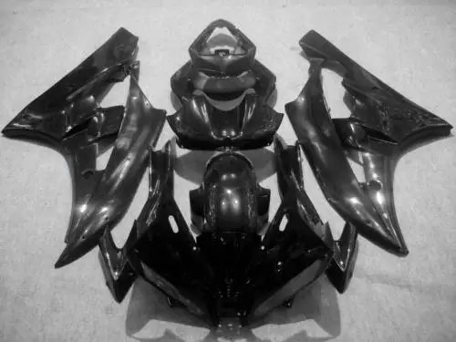 Injection mold Fairing kit for YAMAHA YZFR6 06 07 YZF R6 2006 2007 YZF600 yzfr6 06 All gloss black Fairings Set+7gifts YZ47