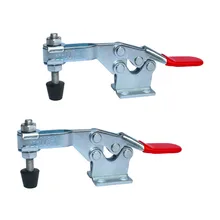 Hold Down Clamps 2pcs 225D 227Kg/500Lbs Holding Capacity Rod Arm Welding Machine Operation Mold Metal Horizontal Toggle Clamps