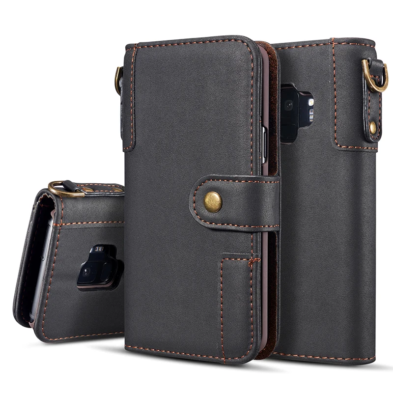 Luxury Cow Leather Case For Samsung S10e S10 S9 Plus Note 9 Case Flip Magnet Wallet Cover For Samsung Galaxy S10 Plus Phone Case